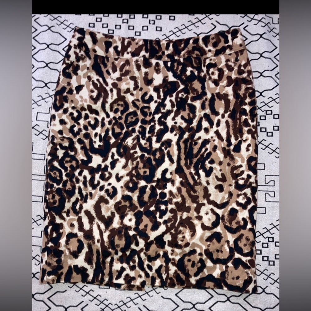 Leopard animal print stretch straight pencil skirt Womens 8 Office Siren Mob New - Picture 6 of 6